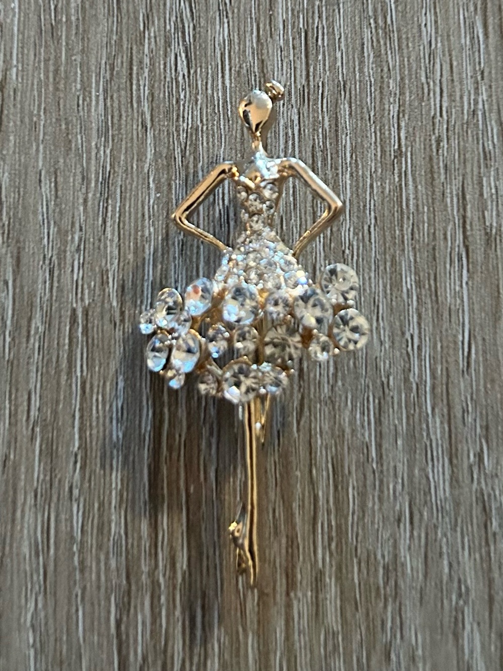 Gold-Tone Ballerina Brooch